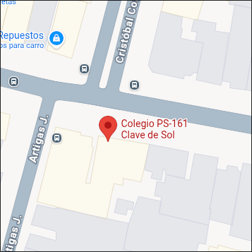 Mapa mostrando la ubicación del Colegio PS-161 Clave de Sol en Godoy Cruz 2463, Guaymallén, Mendoza
